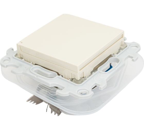 Розетка Simon 2К+З IP44 Push&Go, слоновая кость 2420448-031