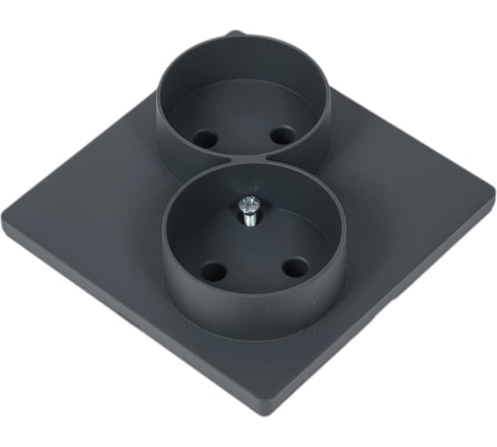 Розетка Simon 2х2К без защитных шторок, графит 2450457-038