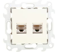 Розетка Simon 2хRJ45 категория 5е UTP, слоновая кость 2450593-031