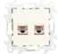 Розетка Simon 2хRJ45 категория 5е UTP, слоновая кость 2450593-031 1