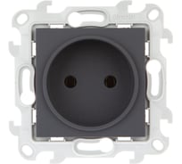 Розетка Simon 2К без защитных шторок, графит 2450442-038