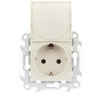 Розетка Simon 2К+З Schuko IP44, слоновая кость 2450448-031