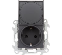 Розетка Simon 2К+З Schuko IP44, графит 2450448-038