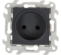 Розетка Simon 2К с защитными шторками, графит 2450441-038