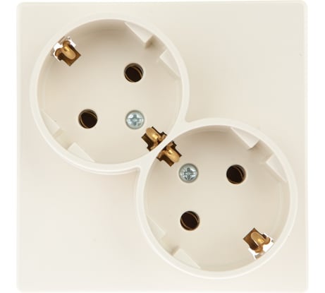 Розетка Simon 2х2К+З Schuko без шторок, слоновая кость 2450459-031