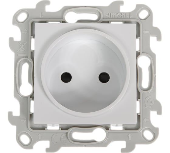 Розетка Simon 2К с защитными шторками, белый 2450441-030 1