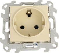 Розетка Simon 2К+З Schuko со шторками, слоновая кость 2450432-031
