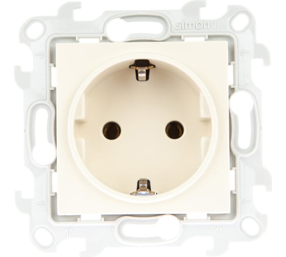 Розетка Simon 2К+З Schuko без шторок, слоновая кость 2450434-031