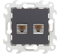 Розетка Simon 2хRJ45 категория 5е UTP, графит 2450593-038