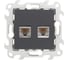 Розетка Simon 2хRJ45 категория 5е UTP, графит 2450593-038 1