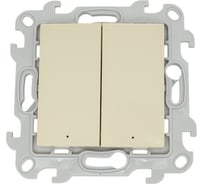 Двухклавишный выключатель Simon с подвсеткой, слоновая кость 2450392-031