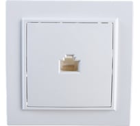 Компьютерная розетка STEKKER 1-местная RJ-45, серия Эрна, белая 39047
