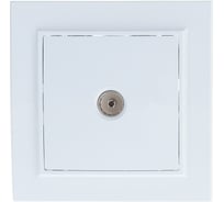 Телевизионная розетка STEKKER 1-местная, 75 Ом, 5-862МГц, серия Эрна, белая 39048