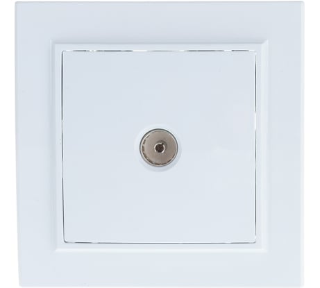 Телевизионная розетка STEKKER 1-местная, 75 Ом, 5-862МГц, серия Эрна, белая 39048