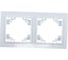 Двухместная горизонтальная рамка STEKKER серия Эрна, белая PFR00-9002-01 39055 3