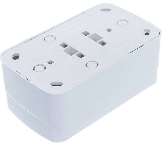 Накладная двухместная розетка STEKKER с заземл АВS 250В 16А IP20 серия Basic PST16-502-20 39034