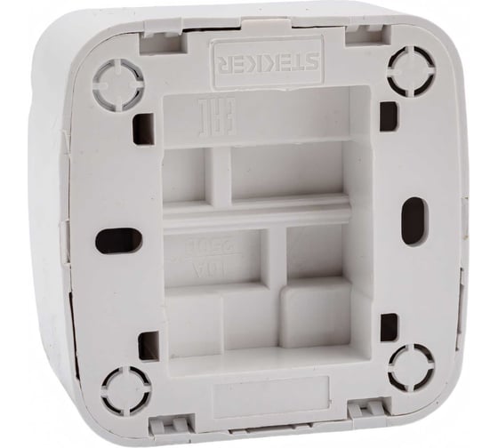 Одноклавишный выключатель STEKKER открытой установки, 250В 10А, с подсветкой Basic PSW10-31-20 39029