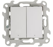 Двухклавишный выключатель Simon с подвсеткой, белый 2450392-030