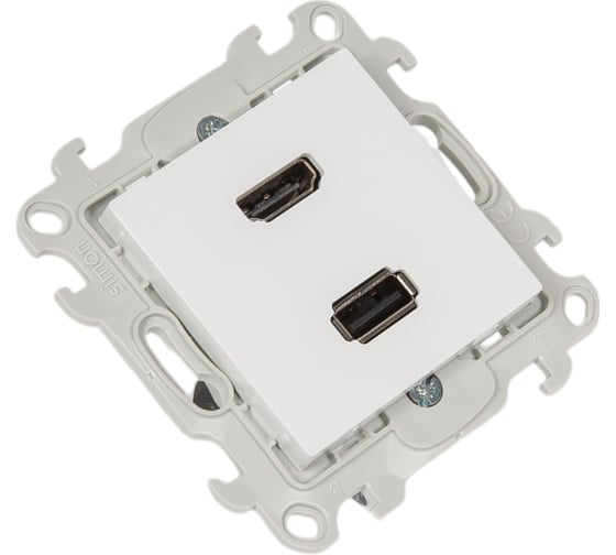 Коннектор Simon HDMI+USB 2.0, белый 2411095-030