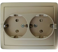 Двойная розетка Simon с заземлением, Schuko, с защитными шторками, 16А, 250В 1590451-034