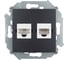 Телефонная + компьютерная розетка Simon RJ11+RJ45 категория 5е, Systimax, графит 1591590-038 1