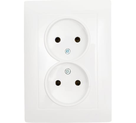 Розетка ARTSUN керамическая двойная без заземления (ВТРАИВАЕМАЯ) STANDART SO 16-2-W(C)