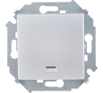 Одноклавишный кнопочный выключатель Simon с подсветкой, 16А 250В, винтовой зажим, алюминий 1591160-033