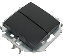 Двухклавишный выключатель Simon 16А 250В, винтовой зажим, графит 1591398-038