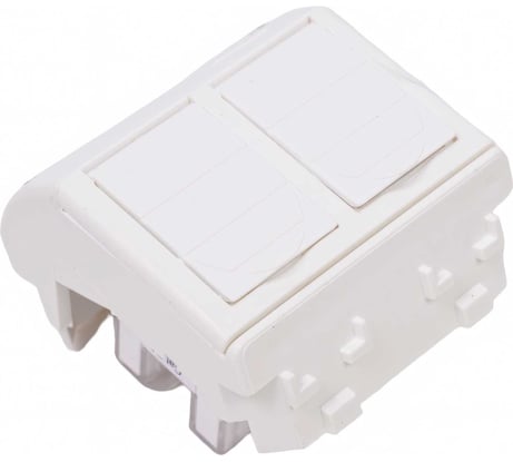 Компьютерная розетка DKC, RJ-45, категория 5Е, белая, 2 модуля, 76656B