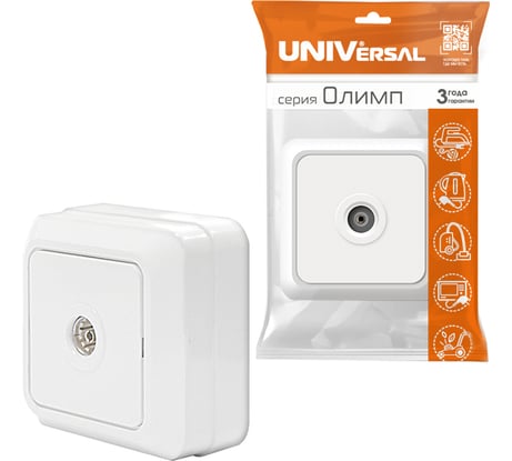 Розетка UNIVersal Олимп TV белая О0027
