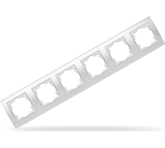 Рамка UNIVersal Бриллиант 6-ти местная, горизонтальная, белая 1030 1