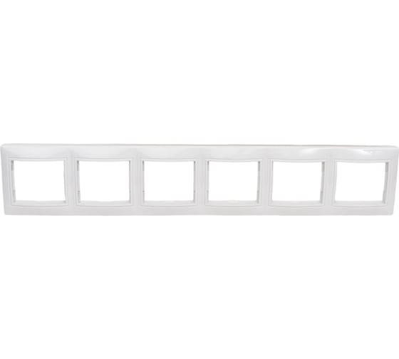 Рамка UNIVersal Севиль 6-ти местная, горизонтальная, белая 1043
