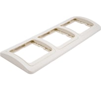 Рамка UNIVersal Валери 3-х местная, горизонтальная, слоновая кость, ivory Б-ВР003Г