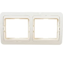 Рамка UNIVersal Валери 2-х местная, горизонтальная, слоновая кость ivory Б-ВР002Г