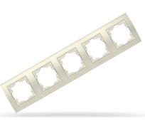 Рамка UNIVersal Бриллиант 5-ти местная, горизонтальная, слоновая кость ivory 1032