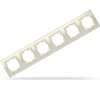 Рамка UNIVersal Бриллиант 6-ти местная, горизонтальная, слоновая кость ivory 1034