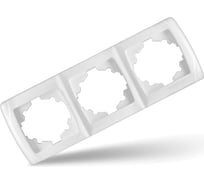 Рамка UNIVersal Маргарита 3-х местная, горизонтальная, белая МР003Г