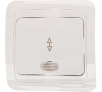 Выключатель UNIVersal Валери 1 клавиша, проходной с подсветкой белый В0125