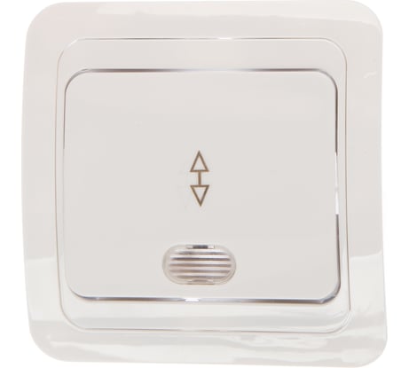 Выключатель UNIVersal Валери 1 клавиша, проходной с подсветкой белый В0125