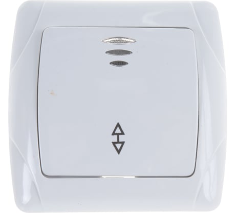 Выключатель UNIVersal Маргарита 1 клавиша, проходной с подсветкой, белый М0125