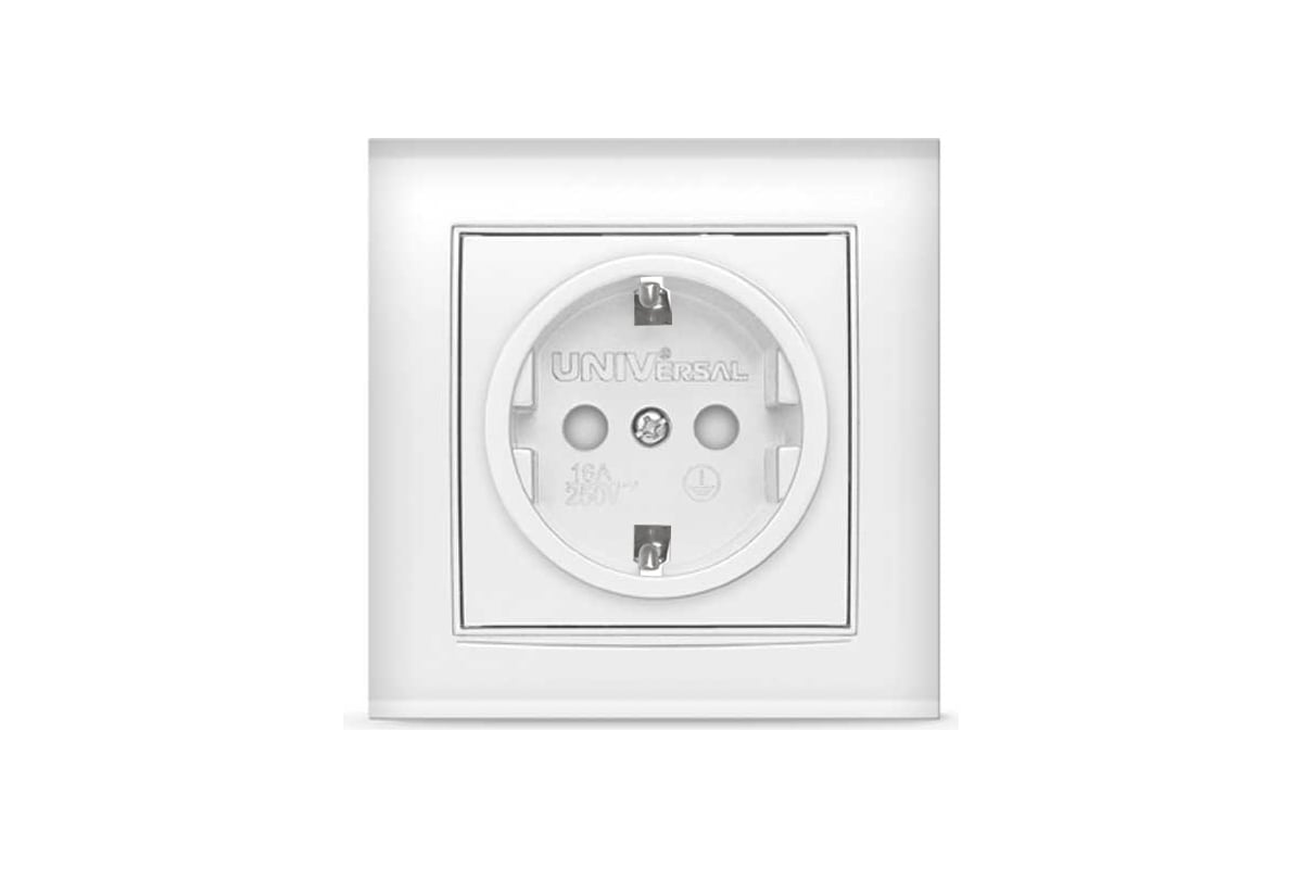 Розетка UNIVersal Бриллиант с/з з/ш белая 7947632 - выгодная цена ...