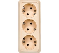 Розетка UNIVersal Олимп 3-ая с/з слоновая кость ivory 1167