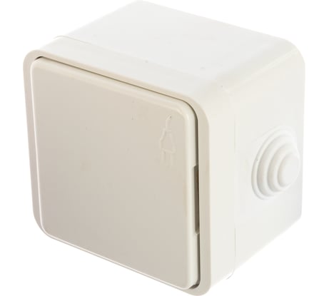 Розетка UNIVersal Клио с/з с прозрачной крышкой IP44 белая К2229