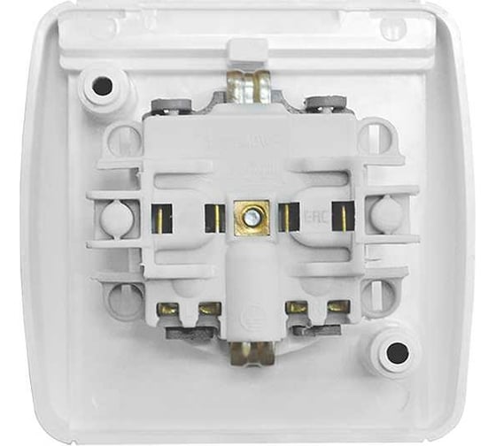 Розетка UNIVersal Клио с/з с прозрачной крышкой IP44 белая К2229