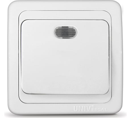 Выключатель UNIVersal Валери 1 клавиша, с подсветкой, белая В0121