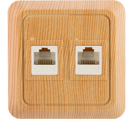 Компьютерная розетка UNIVersal Олимп 2-ая сосна 1077