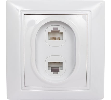 Компьютерная розетка UNIVersal Севиль 2-ая белая 1086