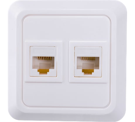 Компьютерная розетка UNIVersal Олимп 2-ая белая 1076