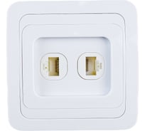 Компьютерная розетка UNIVersal Валери 2-ая белая 1082