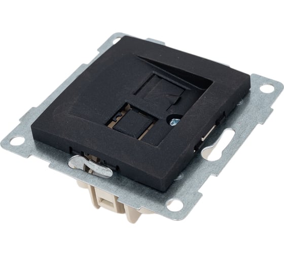 Механизм компьютерной розетки GUSI ELECTRIC Bravo RJ45, одинарной, СУ, графит С10К1-010